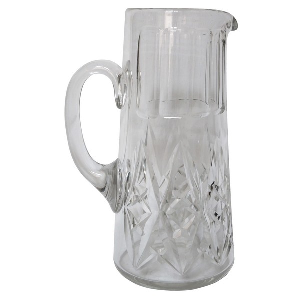 Baccarat crystal water pitcher, Harfleur pattern - signed