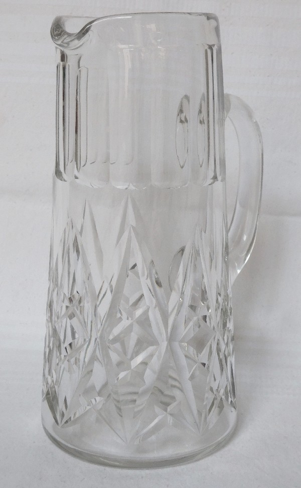 Pichet / broc / carafe à eau en cristal de Baccarat, modèle Harfleur - signé