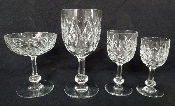 Baccarat crystal champagne glass, Harfleur pattern - signed