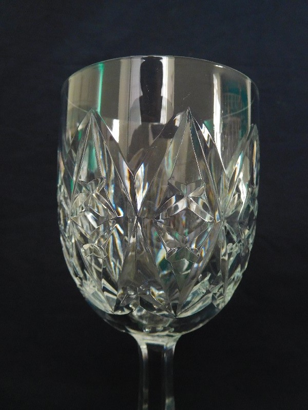 Baccarat crystal water glass, Harfleur pattern - 17cm - signed