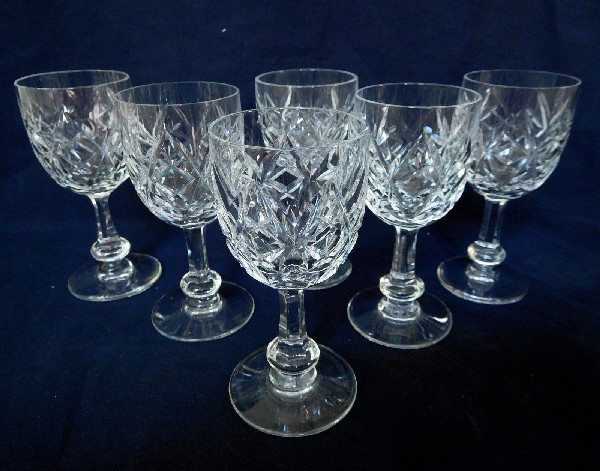 Baccarat crystal port or wine glass, Harfleur pattern - 11.5cm - signed