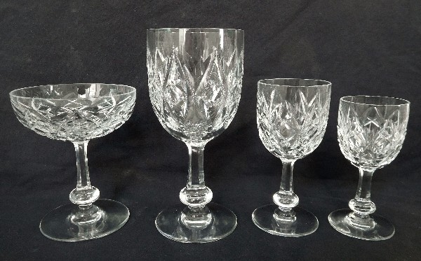 Baccarat crystal port or wine glass, Harfleur pattern - 11.5cm - signed