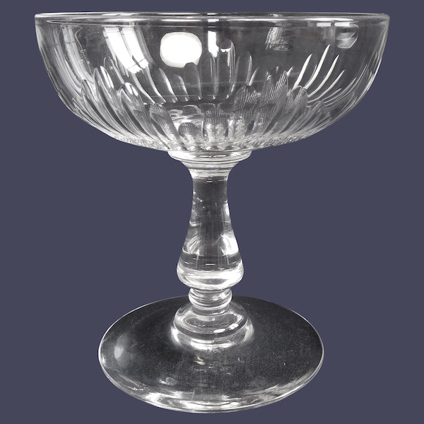 Baccarat crystal champagne glass, Jeux d'Orgues pattern