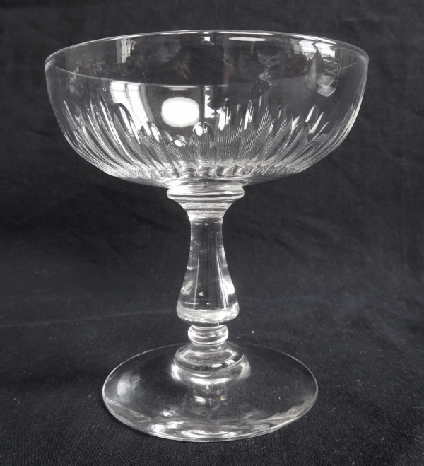 Baccarat crystal champagne glass, Jeux d'Orgues pattern