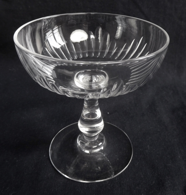 Baccarat crystal champagne glass, Jeux d'Orgues pattern