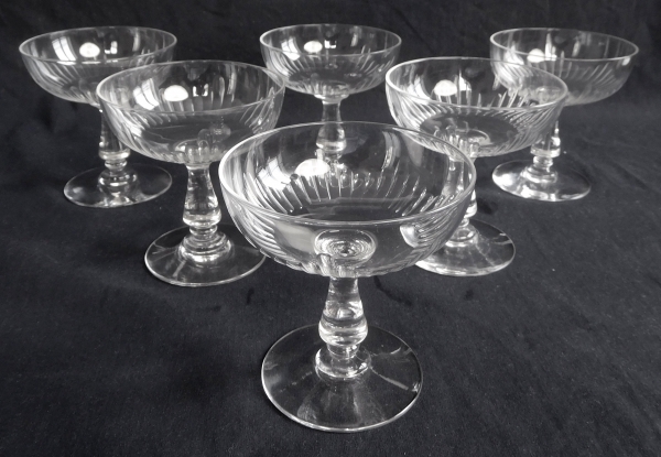 Baccarat crystal champagne glass, Jeux d'Orgues pattern