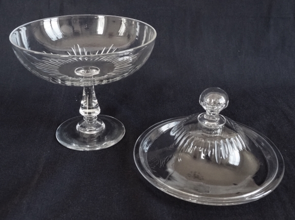 Baccarat crystal candy bowl, Jeux d'Orgues pattern