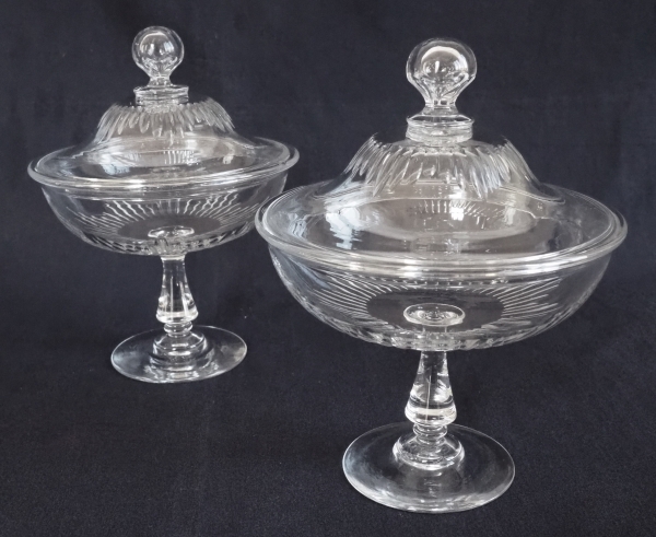 Baccarat crystal candy bowl, Jeux d'Orgues pattern