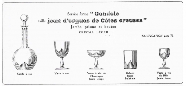 Verre à porto en cristal de Baccarat, modèle Jeux d'Orgues de côtes creuses - 10,1cm