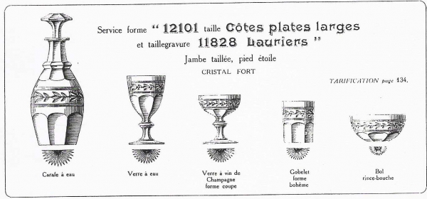 6 assiettes à pain en cristal de Baccarat, modèle Jonzac