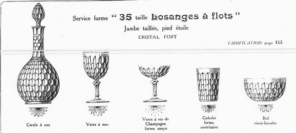 Bol / coupe en cristal de Baccarat, modèle Juvisy (service officiel de l'Elysée)