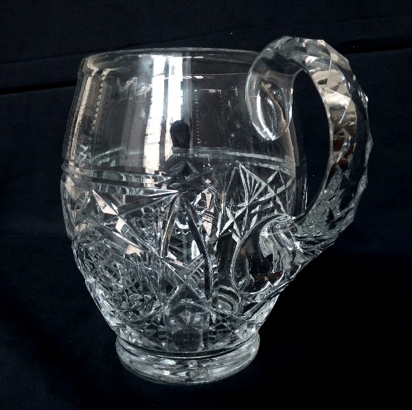 Carafe à eau / pichet / broc en cristal de Baccarat, modèle Lagny - signée