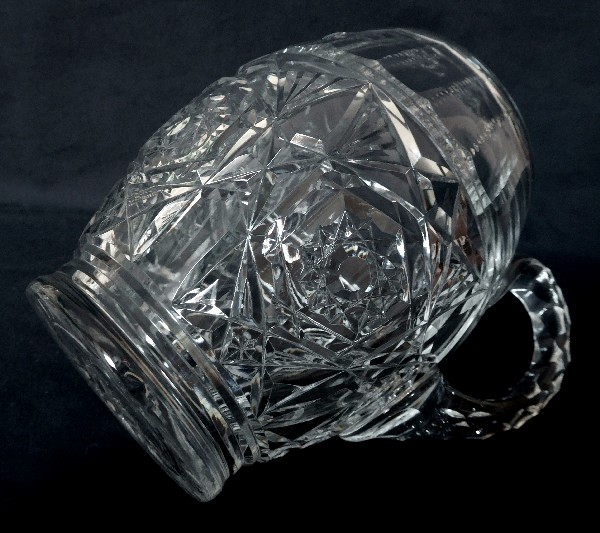 Carafe à eau / pichet / broc en cristal de Baccarat, modèle Lagny - signée