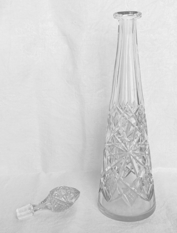 Baccarat crystal wine decanter, Lagny pattern