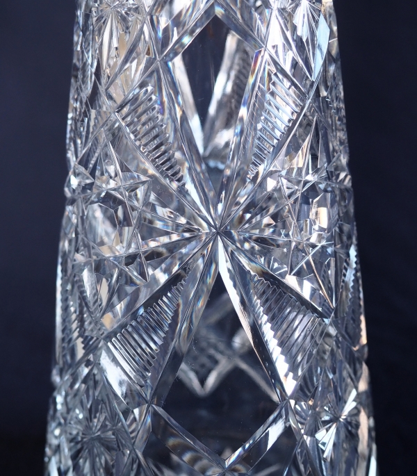 Tall Baccarat crystal wine decanter, Lagny pattern