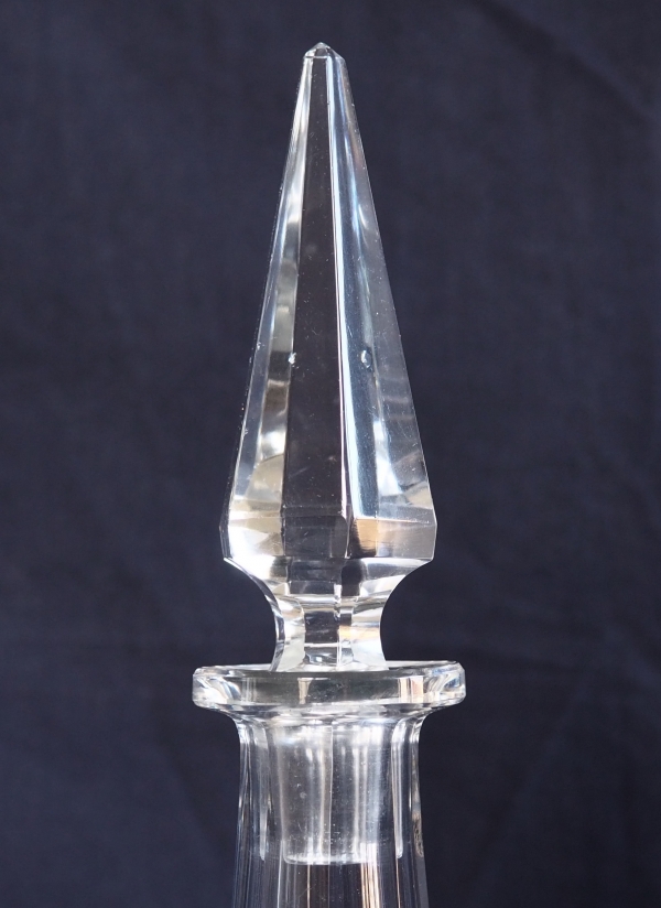 Tall Baccarat crystal wine decanter, Lagny pattern