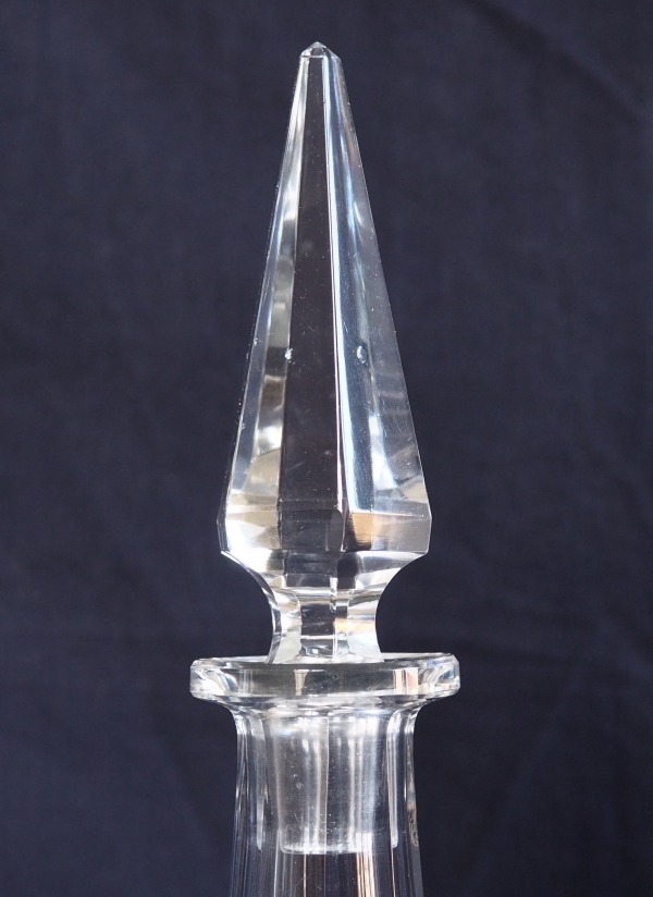 Tall Baccarat crystal wine decanter, Lagny pattern