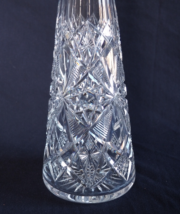 Tall Baccarat crystal wine decanter, Lagny pattern