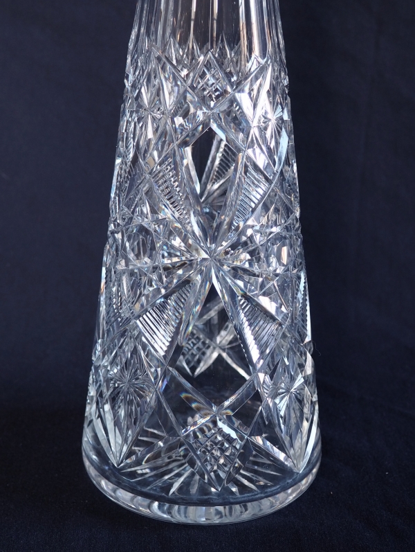 Tall Baccarat crystal wine decanter, Lagny pattern