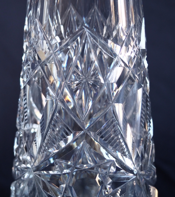 Tall Baccarat crystal wine decanter, Lagny pattern