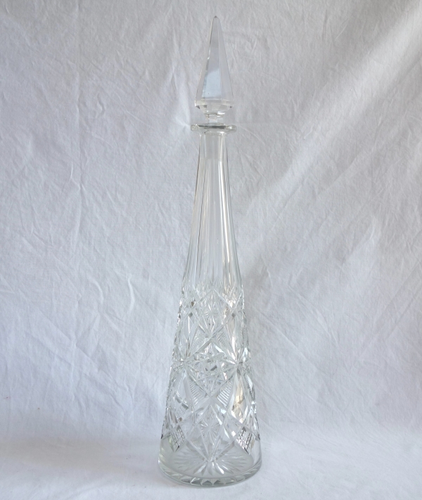Carafe à vin du Rhin en cristal de Baccarat taillé, modèle Lagny - 42cm