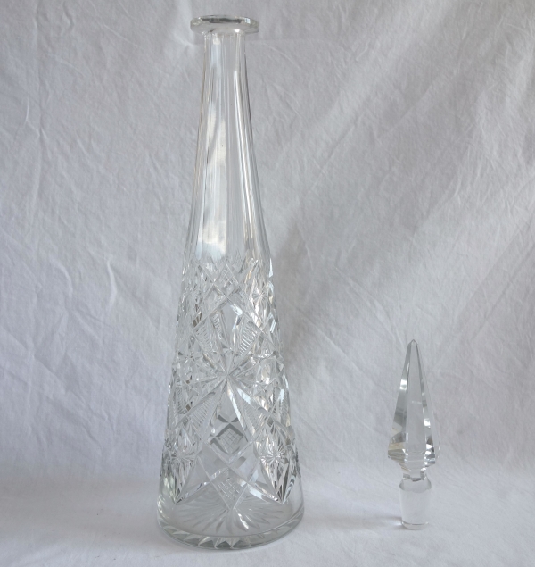 Carafe à vin du Rhin en cristal de Baccarat taillé, modèle Lagny - 42cm