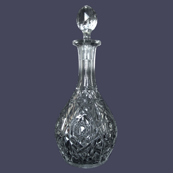 Carafe à vin en cristal de Baccarat, modèle Lagny - signée - 28cm