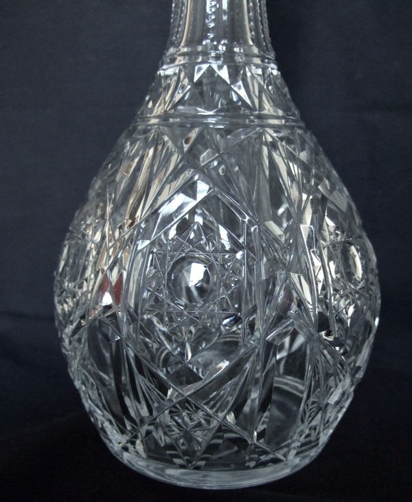 Baccarat crystal wine decanter, Lagny pattern - signed - 28cm