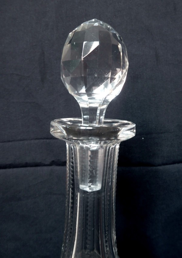 Baccarat crystal wine decanter, Lagny pattern - signed - 28cm