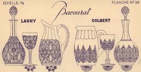 Coupe à champagne en cristal de Baccarat, modèle Lagny doré