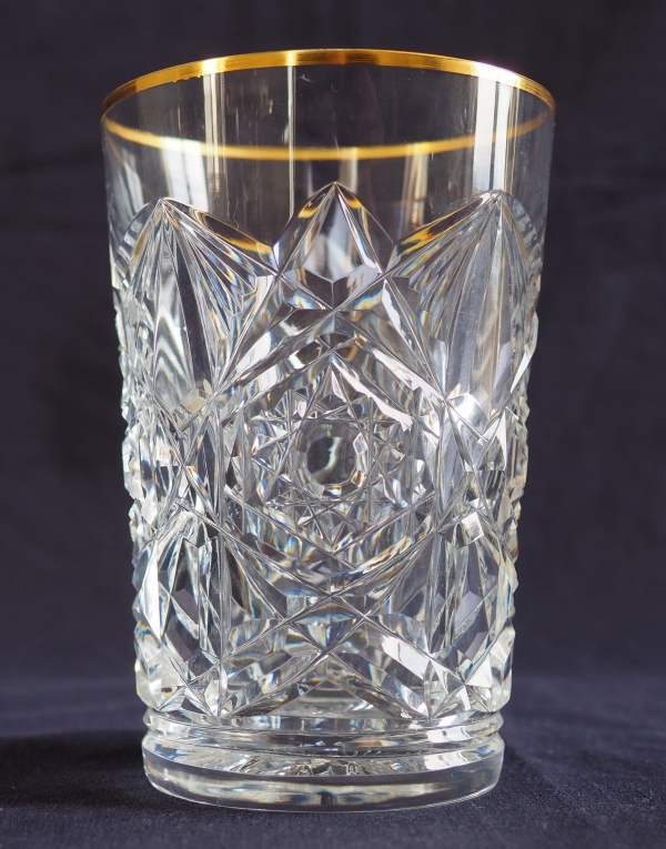 Verre à orangeade en cristal de Baccarat, modèle Lagny doré