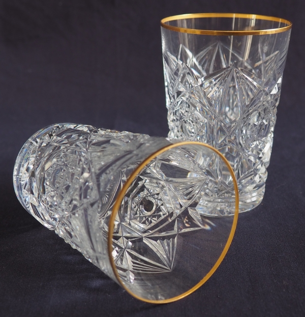 Verre à orangeade en cristal de Baccarat, modèle Lagny doré