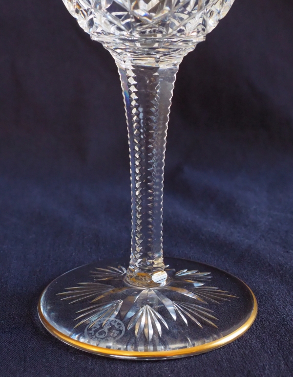 Baccarat crystal liquor glass, Lagny pattern gilt with fine gold - 10.6cm