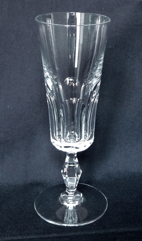 Baccarat crystal champagne flute, Lauzun pattern - signed