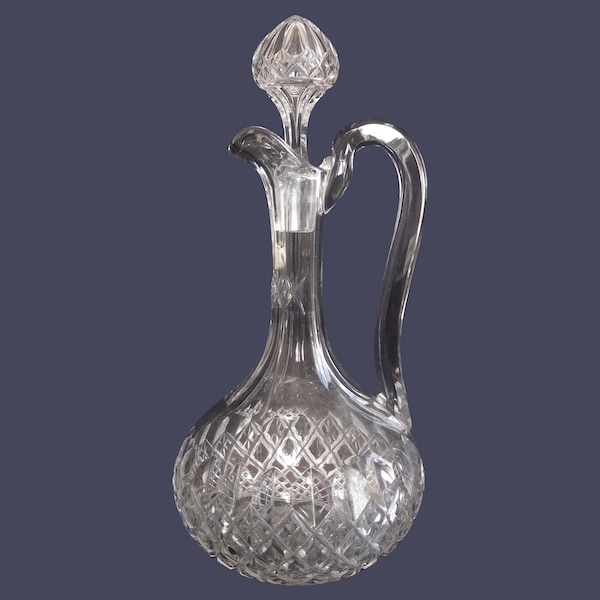 Baccarat crystal water bottle or ewer, Libourne pattern (GG pattern)