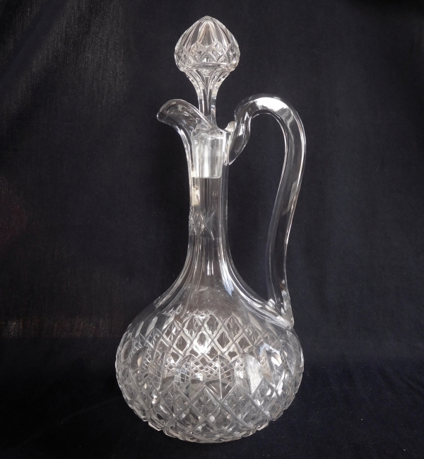 Baccarat crystal water bottle or ewer, Libourne pattern (GG pattern)
