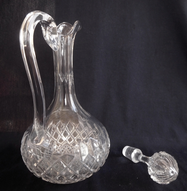 Baccarat crystal water bottle or ewer, Libourne pattern (GG pattern)