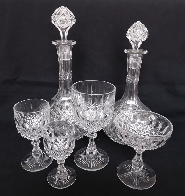 Baccarat crystal wine decanter, Libourne pattern (GG pattern) - 27.5cm