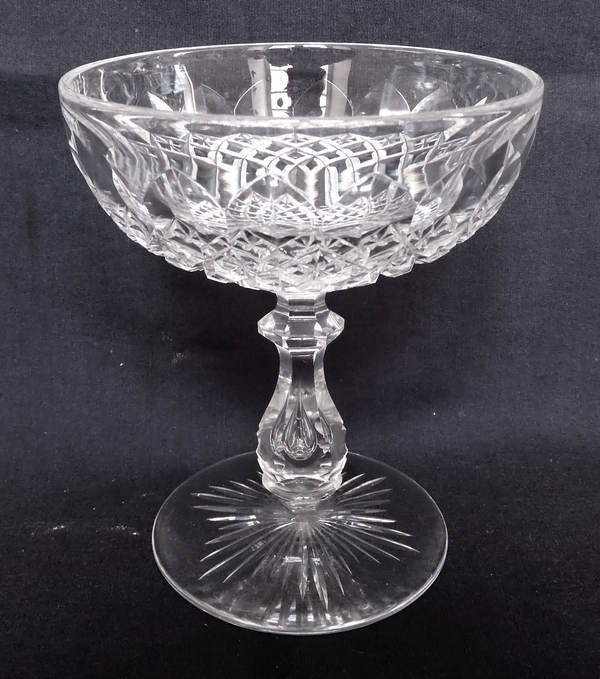 Baccarat crystal champagne glass, Libourne pattern (GG pattern)