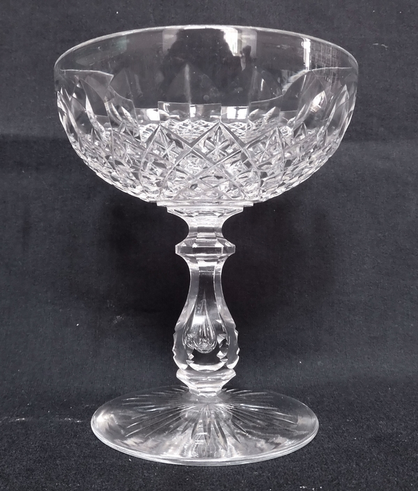 Baccarat crystal champagne glass, Libourne pattern (GG pattern)