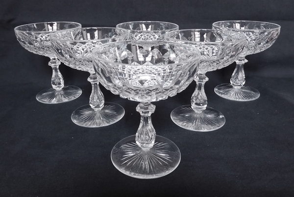 Baccarat crystal champagne glass, Libourne pattern (GG pattern)