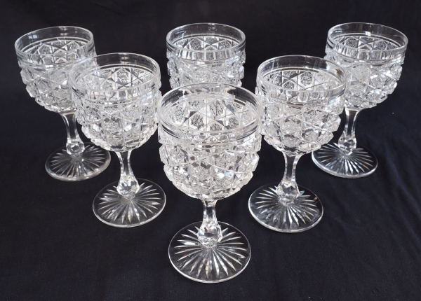 Baccarat crystal wine glass, Lorient pattern - 13.8cm