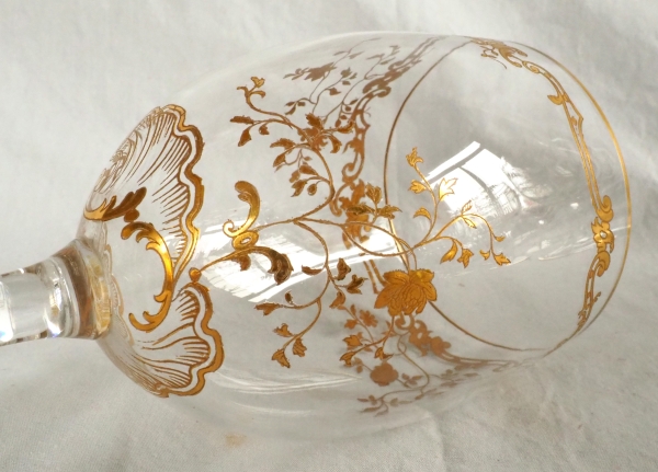 Baccarat crystal water glass, Louis XV Gold pattern - 17.3cm