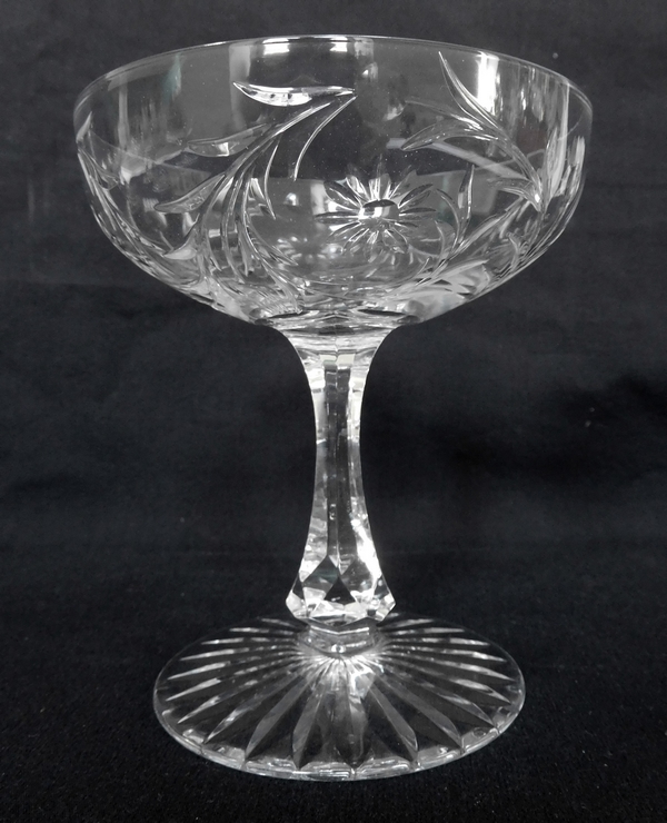 Baccarat crystal champagne glass, Maintenon pattern