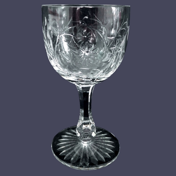 Baccarat crystal water glass, Maintenon pattern - 15.7cm