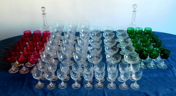 Baccarat crystal water glass, Maintenon pattern - 15.7cm