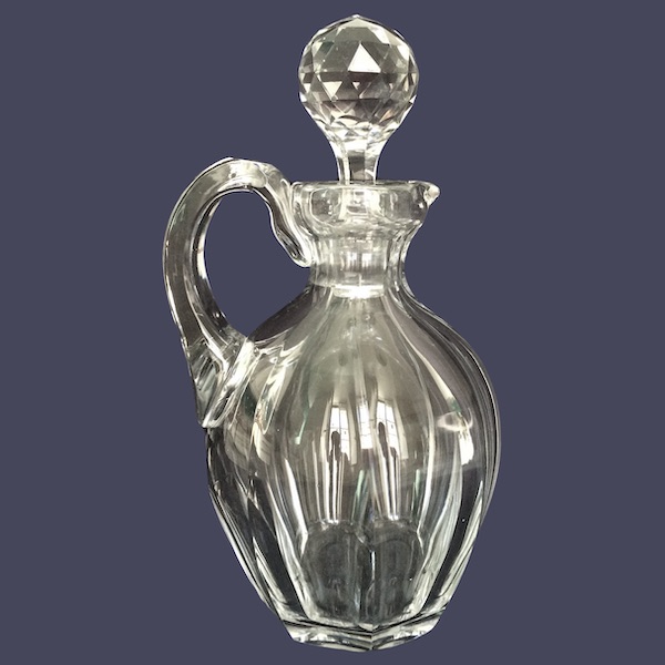 Rare carafe / broc à whisky en cristal de Baccarat, modèle Malmaison