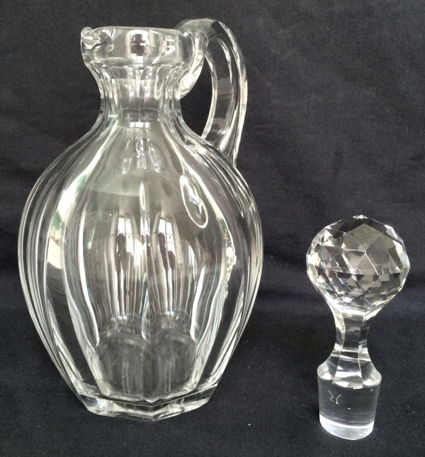 Rare carafe / broc à whisky en cristal de Baccarat, modèle Malmaison