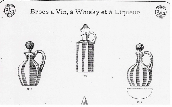 Rare carafe / broc à whisky en cristal de Baccarat, modèle Malmaison