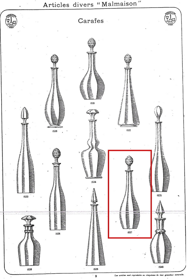 Carafe à vin en cristal de Baccarat, modèle Malmaison